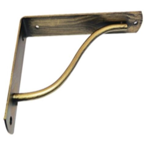 VECA - REGGIMENSOLA LINEA CURVA PER ARREDO CASA IN ZAMA 12CM - COLORE OTTONE SPAZZOLATO