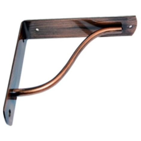 VECA - REGGIMENSOLA LINEA CURVA PER ARREDO CASA IN ZAMA 12CM - COLORE RAME SPAZZOLATO