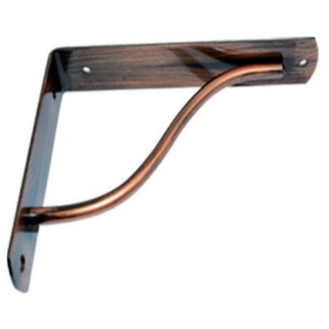 VECA - REGGIMENSOLA LINEA CURVA PER ARREDO CASA IN ZAMA 12CM - COLORE RAME SPAZZOLATO