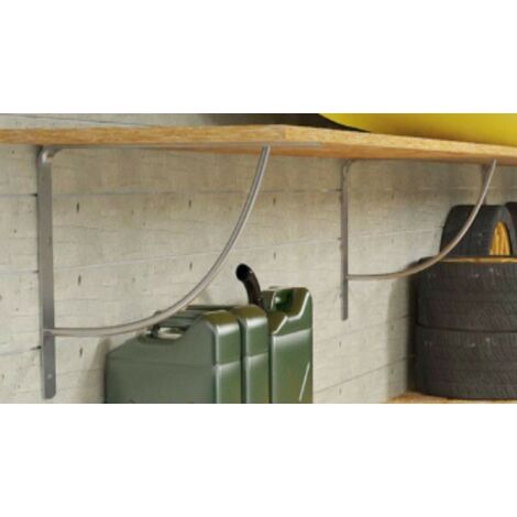 VECA - REGGIMENSOLA PESANTE LINEA TONDINO PER ARREDO GARAGE IN ACCIAIO 30CM - COLORE ALLUMINIO METALLIZZATO