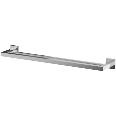Vector Polished Chrome 600mm Wall Mounted Double Towel Rail