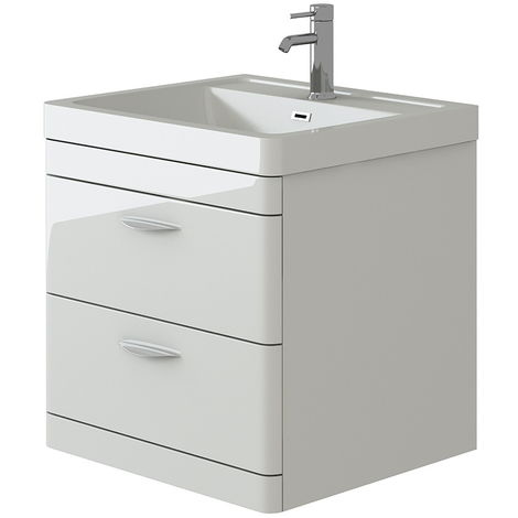 Veebath Cyrenne White Wall Mounted Bathroom Vanity Basin Sink