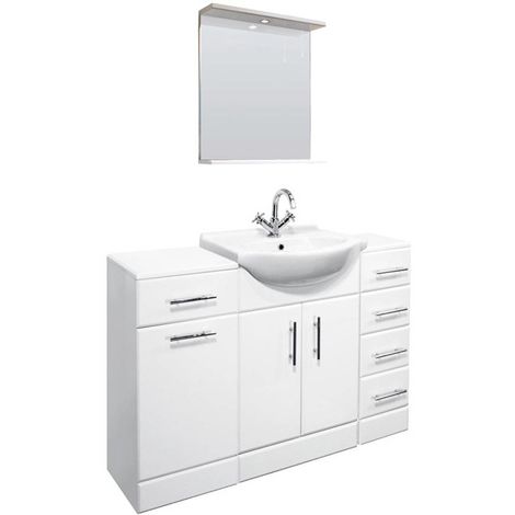 main image of "VeeBath Linx 1300mm Vanity Unit Bathroom Furniture Combo Set and Storage Cabinet"