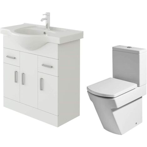 VeeBath Linx 750mm Bathroom Vanity Unit Combination Set with Additional Storage Cabinets 