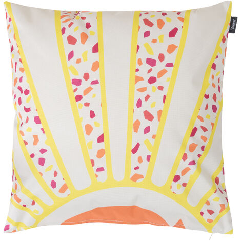 Veeva Coussins d'assise, 43cm x 43cm, Coussins de Siège, Résistant à l’eau, Coussins d’intérieur et d’extérieur, Multicolore/Soleil - Multicolore/Soleil