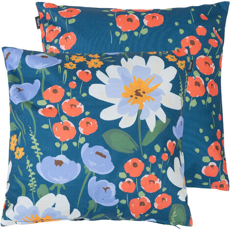 Veeva Coussins d'assise, Lot de 2, 43cm x 43cm, Coussins de Siège, Résistant à l'eau, Coussins d'intérieur et d'extérieur, Bleu Marine - Bleu Marine