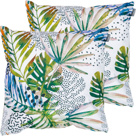 Bean Bag Bazaar Coussins d’extérieur, Lot de 2, Rose, Coussins de décoration - Résistant à l’eau, Coussins d’intérieur et d’extérieur - Rose