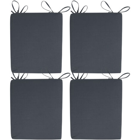 Veeva Galette de Chaise Extérieur, Lot de 4, 50cm x 43cm, Coussins de Siège, Résistant à l'eau, Coussins d'intérieur et d'extérieur, Gris - Gris