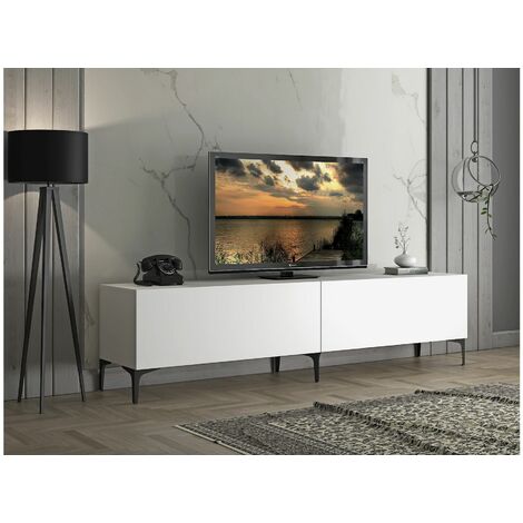 Vega TV-Lowboard mit Türen, 200 cm, Weiß - Weiß