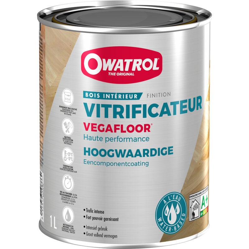 Vitrificateur pu monocomposant incolore pour trafic normal Owatrol vegafloor brillant Incolore (owp12) 5 litres