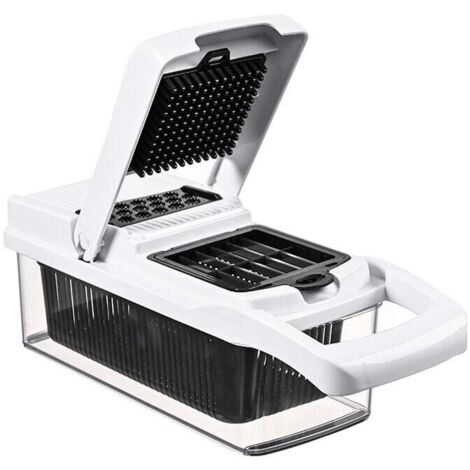 Vegetable Chopper - Onion Chopper - Vegetable Slicer and Spiralizer - Vegetable Chopper with Container - Home Essentials - Kitchen Accessories (White) MUMU