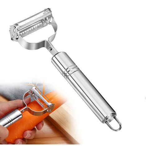 Vegetable & Fruit Peeler - Multi-function Stainless Steel Peeler Food Grade Hanging Grater Dishwasher Safe