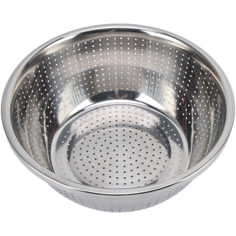 Vegetable Washing Basket Rustproof Multifunction Stainless Steel Colander for Kitchen Household Silver30cm
