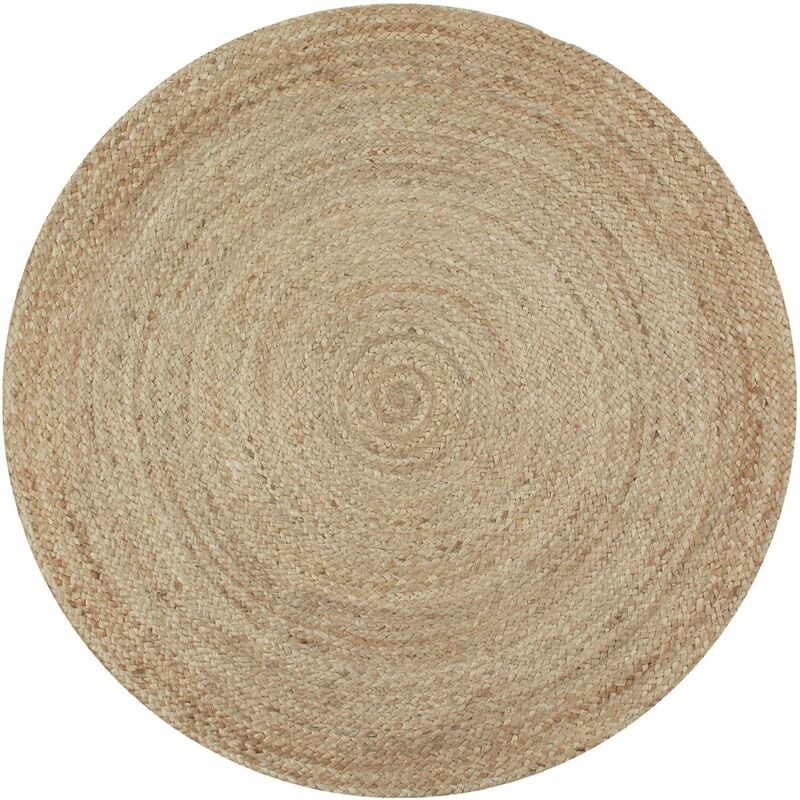 VEGETAL JUTE - Tapis rond en jute tressé naturel diam.90