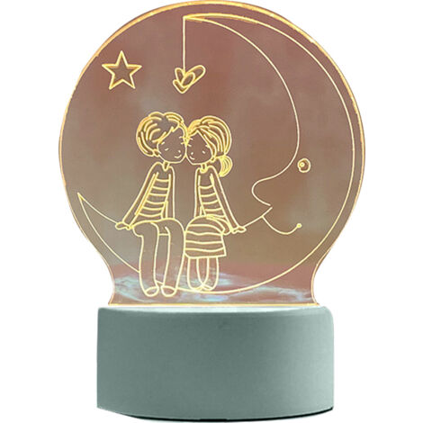 Veilleuse 3D créative, lampe de table LED originale et insolite, cadeau créatif..