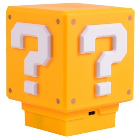 Veilleuse 3D en forme d'icône, point d'interrogation, LED, son original, chargement USB, bloc de construction carré, interrupteur tactile, lampe de chevet pour enfants, jouet rétro, cadeau, ornements