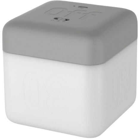 Veilleuse à bascule cube rechargeable, minuterie, 2 niveaux luminosité, lumière blanc chaud 3000K, lampe de chevet USB