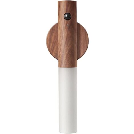 Veilleuse à détecteur de mouvement - Applique murale en bois - Rechargeable - Portable - Pour chambre à coucher, couloir, escalier
