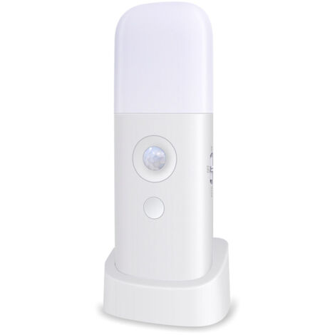 Veilleuse à détecteur de mouvement, batterie rechargeable 2000 mAh, veilleuse portable à intensité variable avec 5 niveaux de luminosité pour enfants et adultes (blanc chaud, 1 unité)