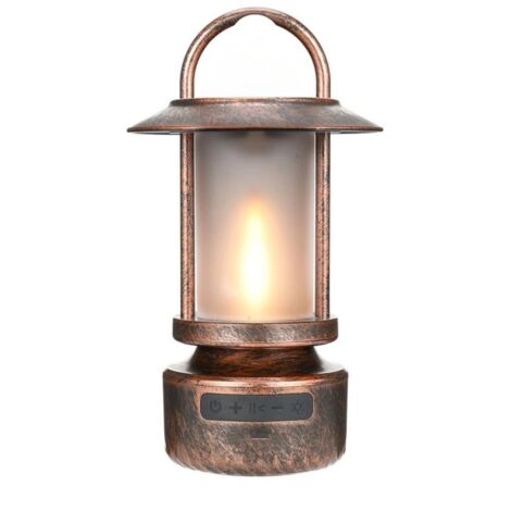 Veilleuse à effet flamme RGB avec haut-parleur, lanterne suspendue portable pour l'extérieur, lanterne d'éclairage de terrasse
