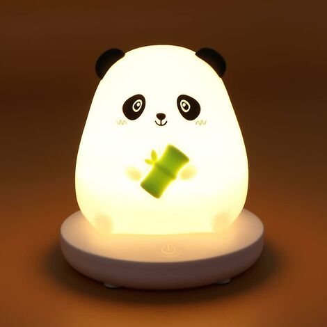 Veilleuse à Led pour Enfants, Veilleuse Mignonne Panda, Veilleuse en Silicone Douce avec Capteur Tactile, Lampe à Led Portable en Silicone pour Enfants