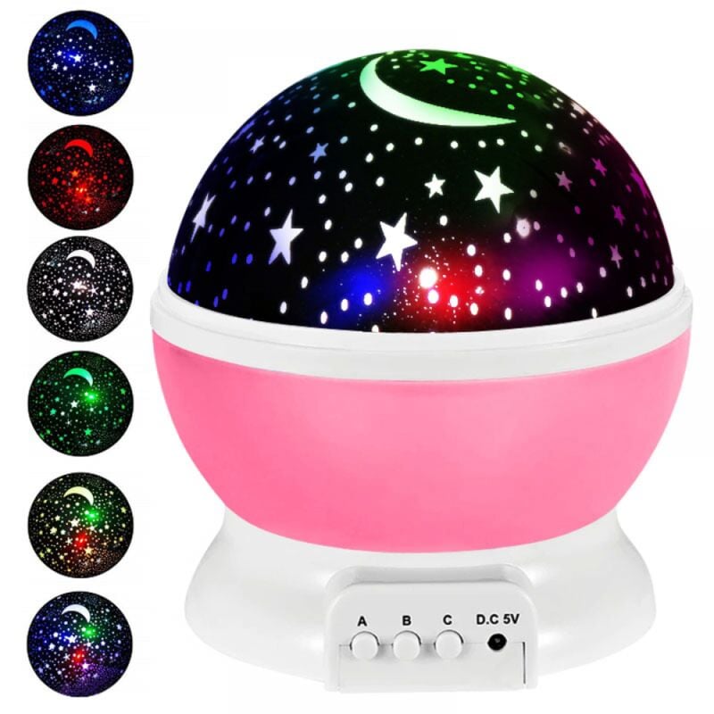 Linghhang - Veilleuse à Projection d'étoiles de plafond rotative à 360 °, 8 Modes de couleur, cadeau pour bébé, noël, anniversaire