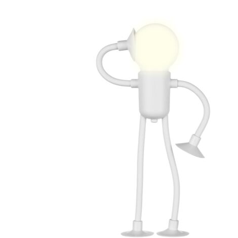 Veilleuse À Ventouse - Lampe Bonhomme Ampoule Mignonne - Veilleuse De Sport Drôle De Forme Variable Torsion Extensible Convient pour Chambres, Dortoirs, Bureaux Et Salles De Bains