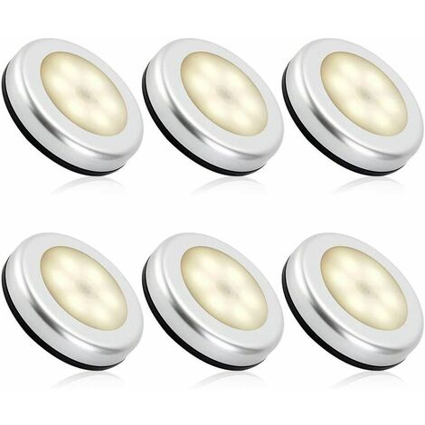 Veilleuse avec batterie détecteur de mouvement Lampe d'escalier LED avec  détecteur de mouvement veilleuse avec batterie, couleur titane, 2x LED 0,06  watt blanc froid, DxH 4x 12,5 cm