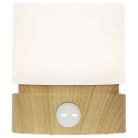 Veilleuse avec minuterie, petite lampe de chevet de table, veilleuse LED pour enfants, veilleuse bébé, grain de bois, intensité variable, batterie, rechargeable 1pc
