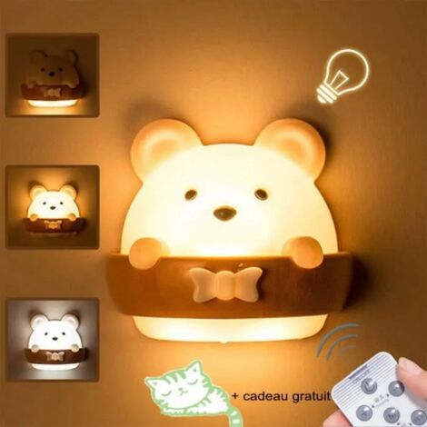 Veilleuse bébé - 3 modes d'éclairage - télécommande - rechargeable
