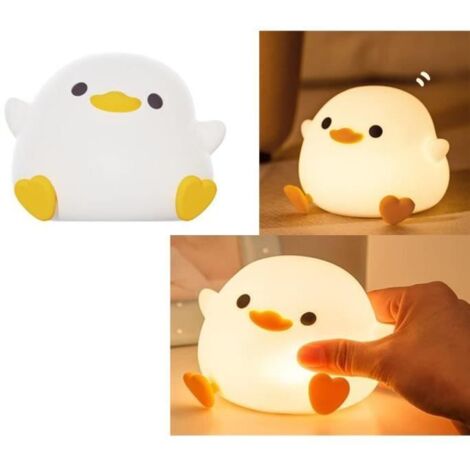 Veilleuse Bébé,veilleuse de chambre en silicone avec minuterie,veilleuse rechargeable enfant,Veilleuse de couchage forme canard