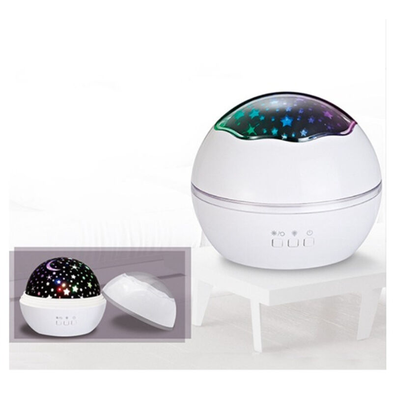 Linghhang - Veilleuse blanche avec projecteur d'étoiles, veilleuse de décoration de chambre à coucher, meilleur cadeau pour les enfants