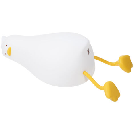 Veilleuse canard couché, lampe de chevet LED silicone, mignonne, intensité variable, rechargeable, tactile, chambre bébé, fille, femme