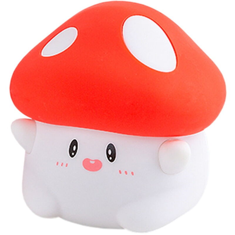 Veilleuse champignon avec chargement usb, deux niveaux de luminosité, en silicone, compagnon de chevet mignon pour le sommeil, minuterie, lumière