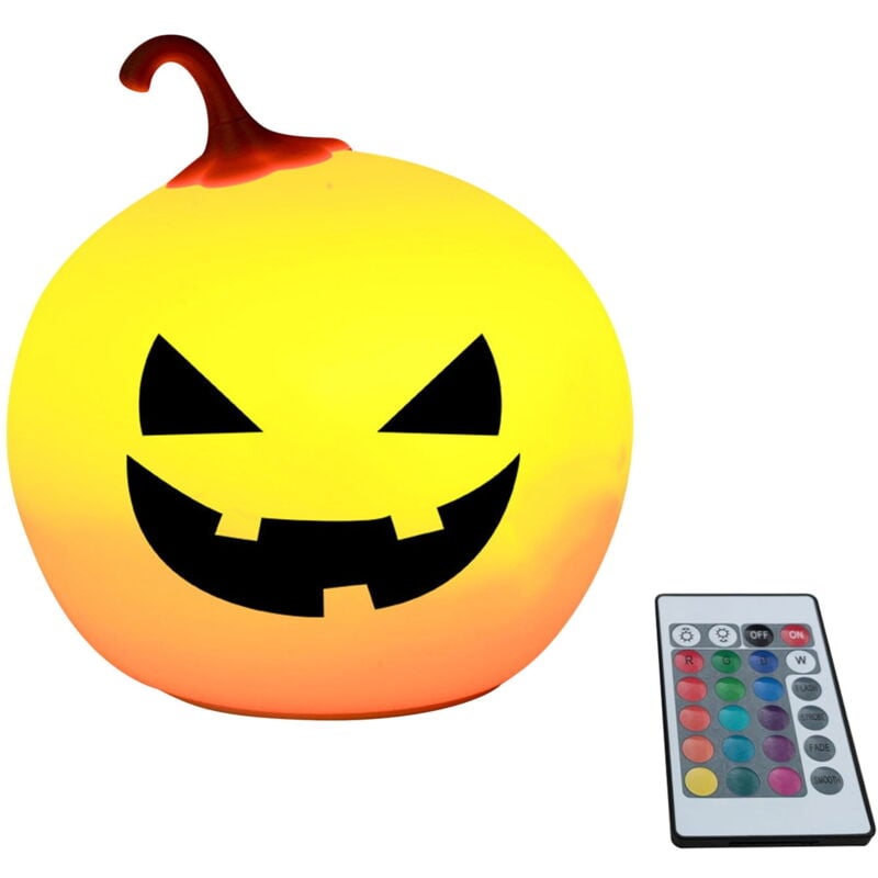 Veilleuse citrouille d'Halloween, télécommande en silicone, lanterne citrouille, chargement usb, colorée, étanche, décoration d'automne pour la