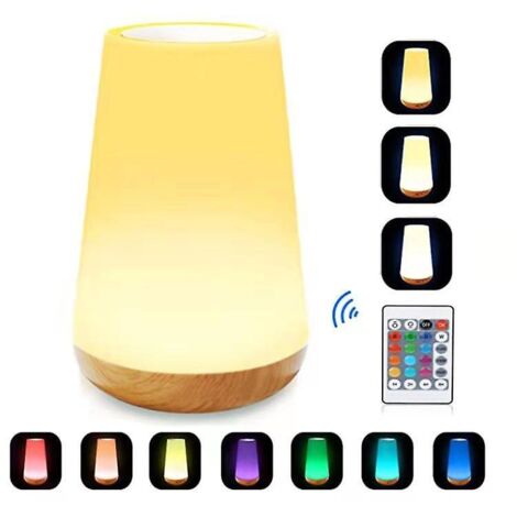 Veilleuse de chevet LED rechargeable à changement de couleur avec commandes tactiles