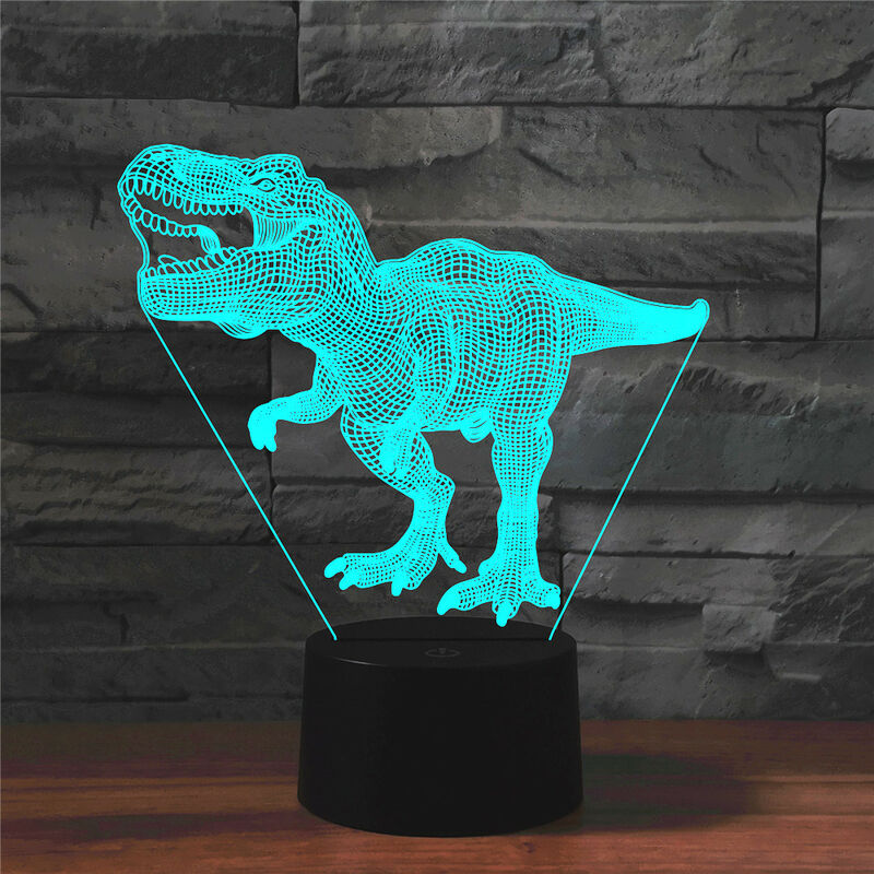 Shining House - Veilleuse de Dinosaure, Cadeaux de Lampe de Dinosaure 3D avec 16 Changements de Couleur et Télécommande, Cadeaux pour Enfants de 3 4