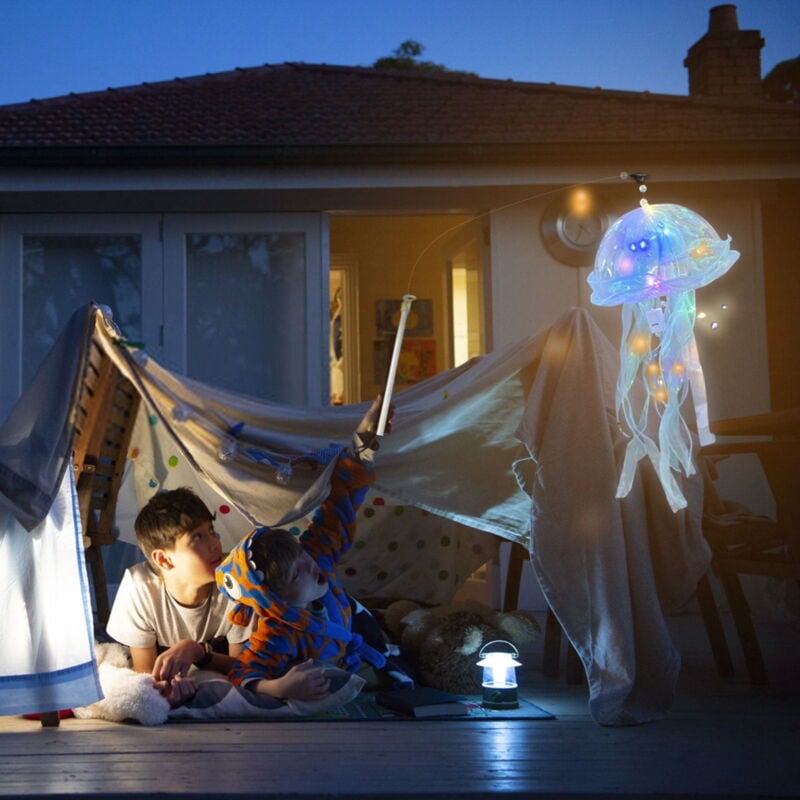 Feiyue - Veilleuse décorative en forme d'animal avec long ruban et poignée, lampe suspendue portable, ambiance apaisante, lumières colorées