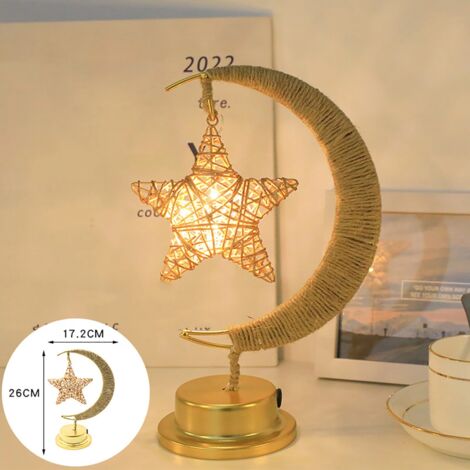 Veilleuse décorative LED EGNMCR en forme d'étoile, veilleuse en fer forgé