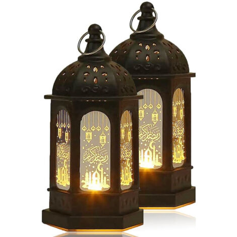 Veilleuse électronique bougie, bougeoir château marocain, noire