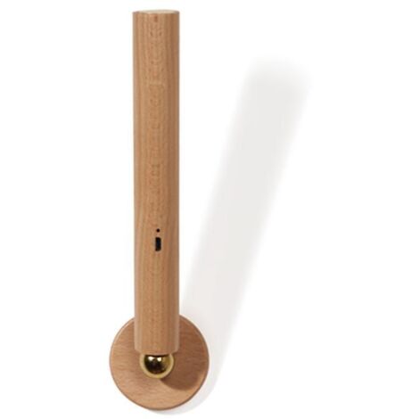 Veilleuse en bois intelligente 360° avec connexion magnétique, orientable et à intensité variable, rechargeable par USB (2024).