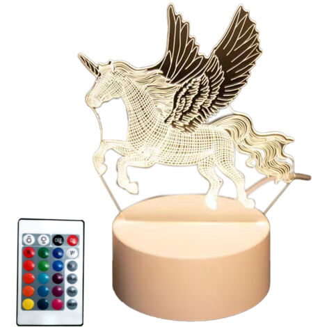 Veilleuse en forme de Pégase - télécommande16Couleur