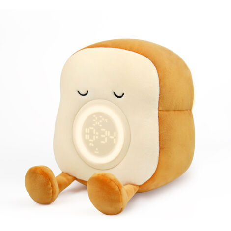 Veilleuse en peluche, amusant pain grillé en peluche mignon rempli réveil chambre, cadeau de fille de lumière de chevet