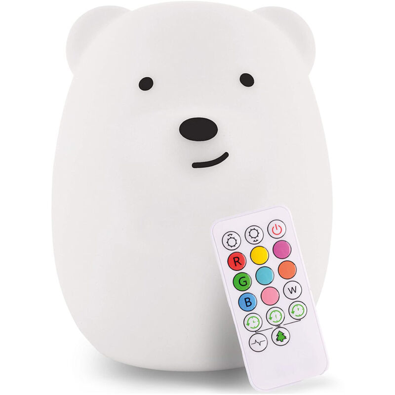 Lifcausal - Veilleuse en silicone ours Pat Pat lumière changeante de couleur lumière d'ambiance cadeau pour enfants