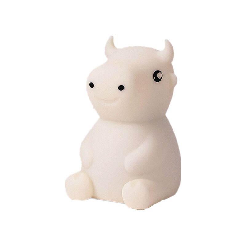 Veilleuse en silicone en forme de veau rechargeable par USB, lumière d'ambiance colorée pour chevet