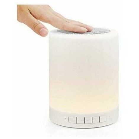 Veilleuse Enceinte bluetooth lumineuse Lampe de chevet tactile fonction lecteur de carte SD