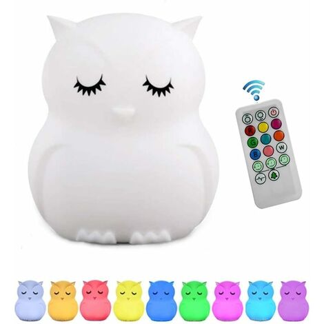 Veilleuse Enfant Chambre Lampe Veilleuse Bebe Veilleuse Hibou Multicolore Rechargeable Led Veilleuse 9 Couleurs Veilleuse Bebe Telecommande Tactile Dimm Classe Energetique A Hyy 6341