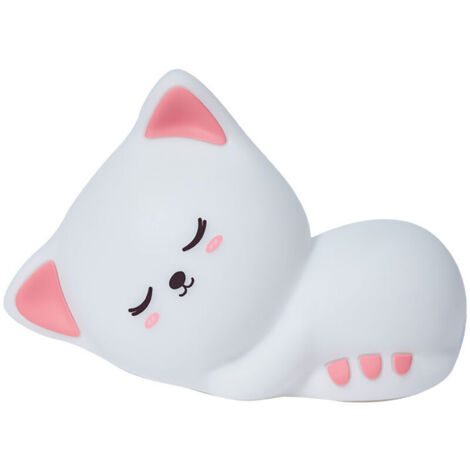 Veilleuse enfant en forme de chat rechargeable tactile – Silicone souple, portable & sécurisée pour bébé, fille ou garçon (1 unité)