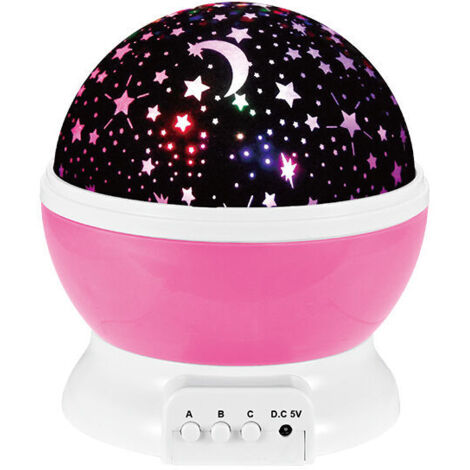 Veilleuse Enfant Etoile Projection Rotation à 360° Lampe Projecteur Lumière Plafond, Led Veilleuse Bébé 8 Modes de couleur, Cadeau pour Bébé, Veilleuse Etoile Projection, Noël, Anniversaire