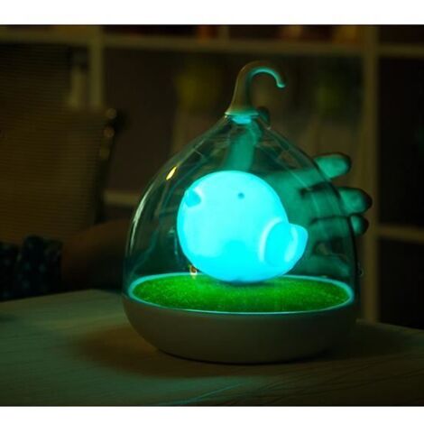 Veilleuse Enfant Garçon lampe de nuit rechargeable cage lampe de décoration d’oiseau bleu avec contrôle tactile